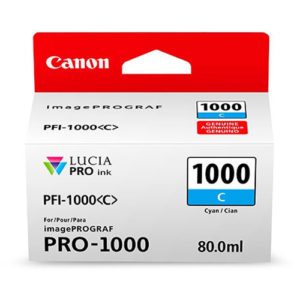 Canon PFI1000 Cyan Pigment Ink Tank