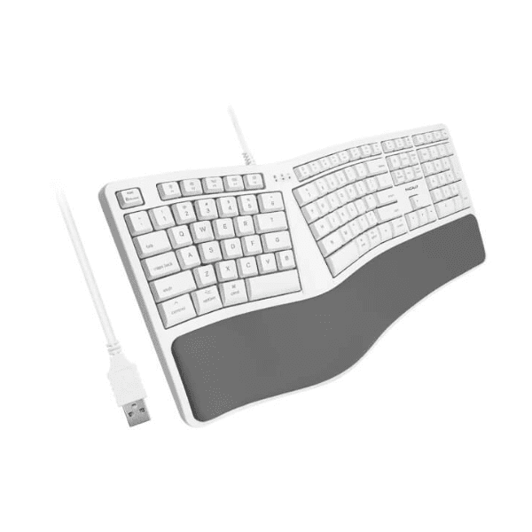 Macally - Ergonomic Wired USB-A keyboard with Palm Rest