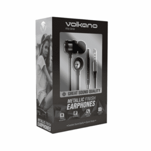 Volkano Alloy Series Metal In-Ear Earphones with Mic – Silver