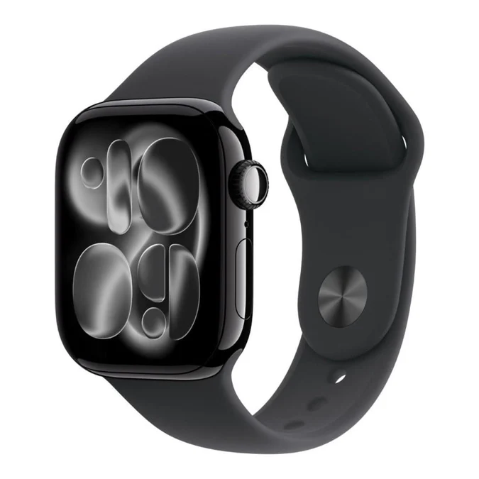 Apple Watch Series 11 GPS + Cellular 42mm Jet Black Aluminium Case with Black Sport Band - M/L - Image 2