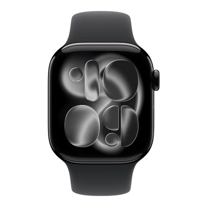 Apple Watch Series 11 GPS + Cellular 42mm Jet Black Aluminium Case with Black Sport Band - M/L