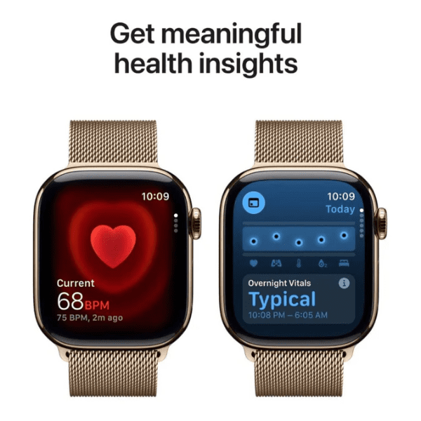 Apple Apple Watch Series 11 GPS + Cellular 42mm Gold Titanium Case with Gold Milanese - Image 3