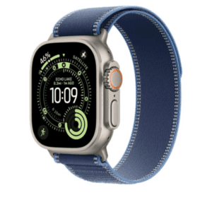 Apple 49mm Blue/Bright Blue Trail Loop - M/L - Natural Titanium Finish