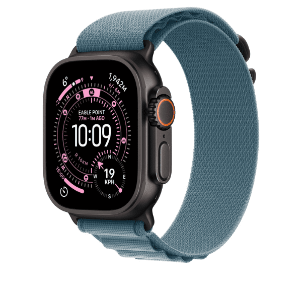Apple 49mm Light Blue Alpine Loop - Large - Black Titanium Finish
