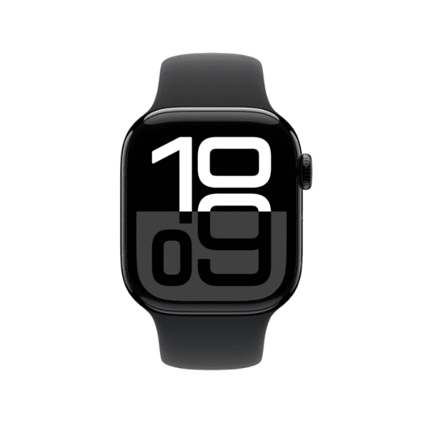 Apple Watch Series 10 GPS 46mm Jet Black Aluminium Case with Black Sport Band - S/M - Image 2