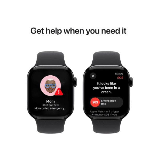 Apple Watch Series 10 GPS 46mm Jet Black Aluminium Case with Black Sport Band - S/M - Image 3