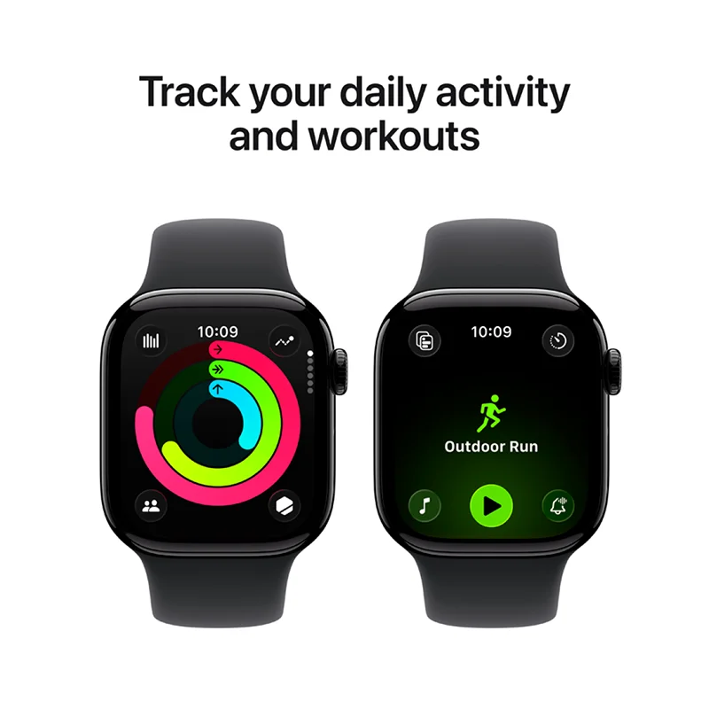 Apple Watch Series 11 GPS 42mm Jet Black Aluminium Case with Black Sport Band - S/M - Image 4