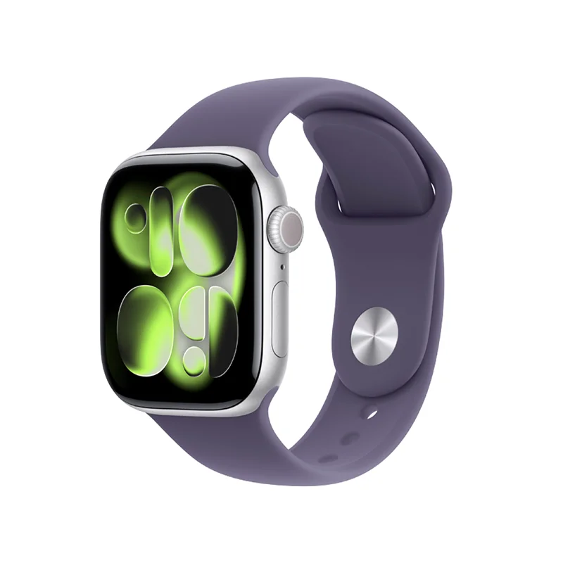 Apple Watch Series 11 GPS 42mm Silver Aluminium Case with Purple Fog Sport Band - S/M