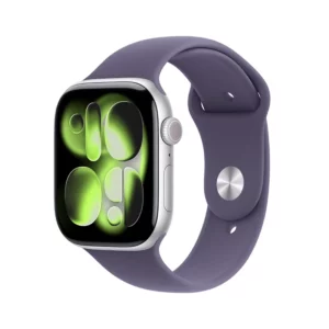 Apple Watch Series 11 GPS 46mm Silver Aluminium Case with Purple Fog Sport Band - M/L
