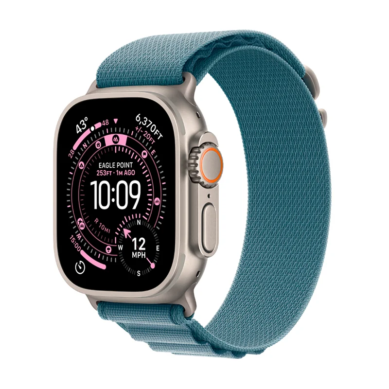 Apple Apple Watch Ultra 3 GPS + Cellular 49mm Natural Titanium Case with Light Blue Alpine Loop - Small