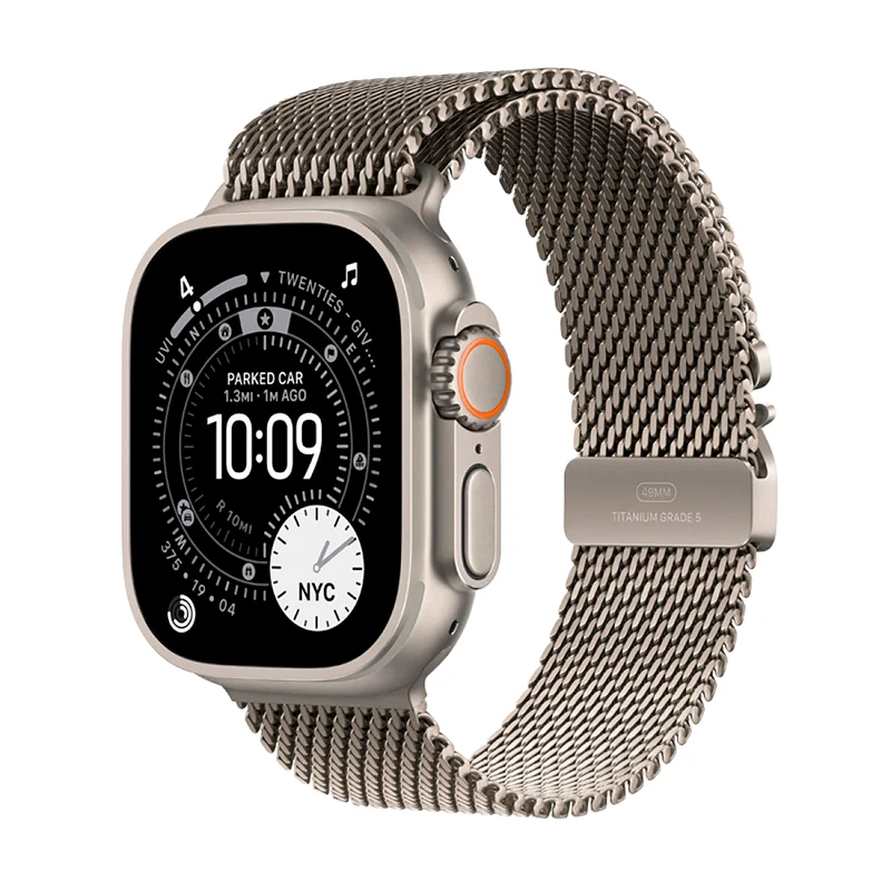 Apple Apple Watch Ultra 3 GPS + Cellular 49mm Natural Titanium Case with Natural Titanium Milanese Loop - Large - Image 2