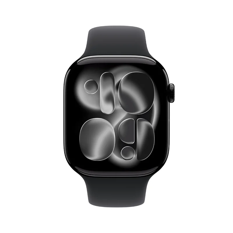 Apple Watch Series 11 GPS + Cellular 46mm Jet Black Aluminium Case with Black Sport Band - S/M - Image 2