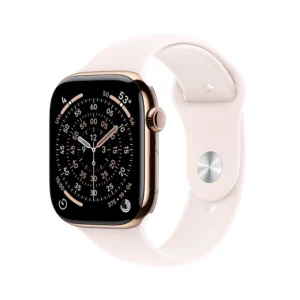 Apple Apple Watch Series 11 GPS + Cellular 46mm Gold Titanium Case with Light Blush Sport Band - S/M