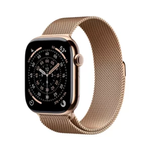 Apple Apple Watch Series 11 GPS + Cellular 46mm Gold Titanium Case with Gold Milanese Loop - S/M