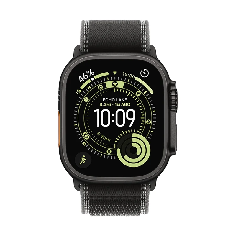 Apple 49mm Black/Charcoal Trail Loop - M/L - Natural Titanium Finish - Image 3