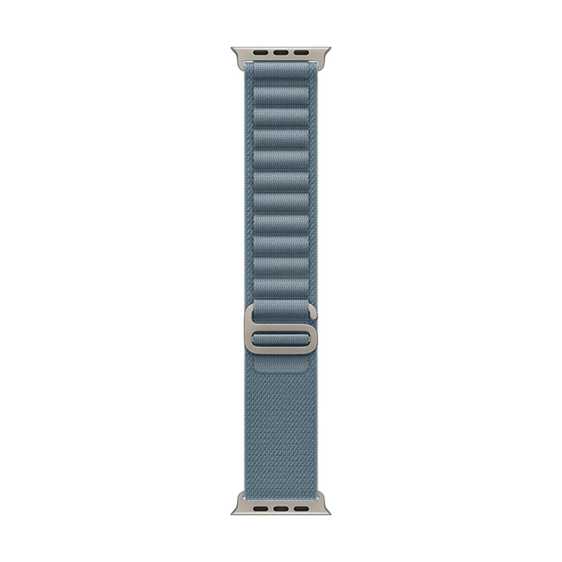 Apple 49mm Light Blue Alpine Loop - Large - Natural Titanium Finish - Image 2