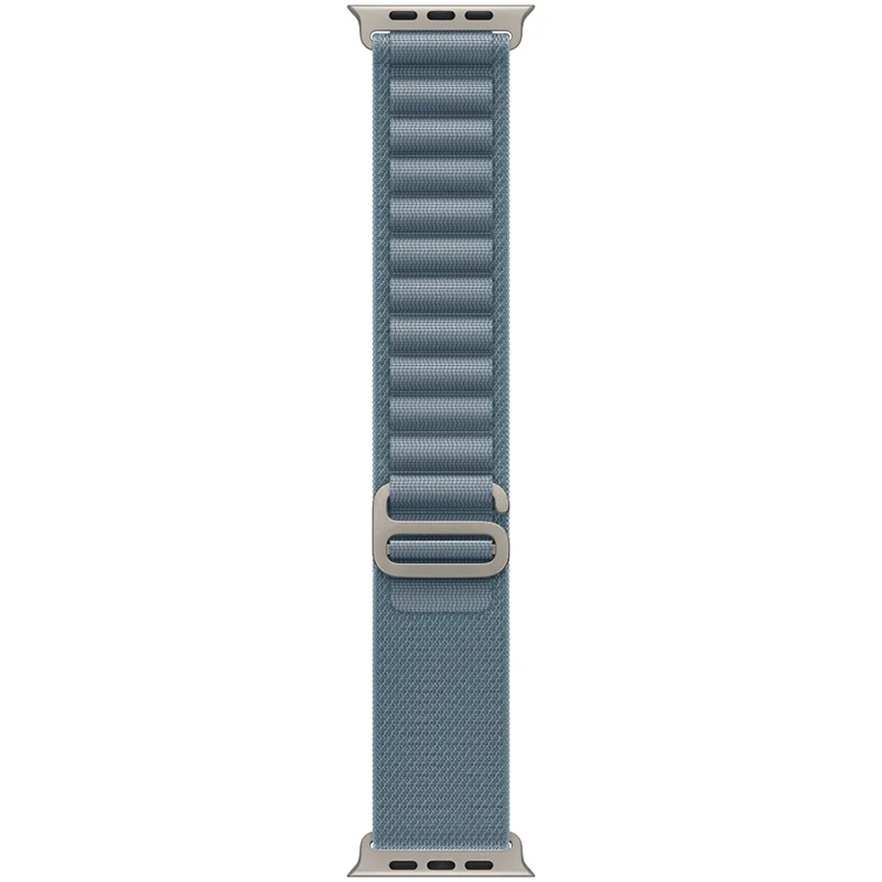 Apple 49mm Light Blue Alpine Loop - Large - Natural Titanium Finish - Image 4