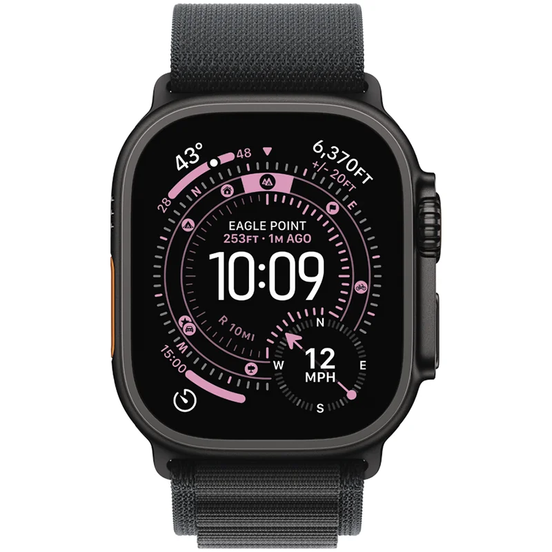 Apple 49mm Black Alpine Loop - Medium - Black Titanium Finish - Image 4