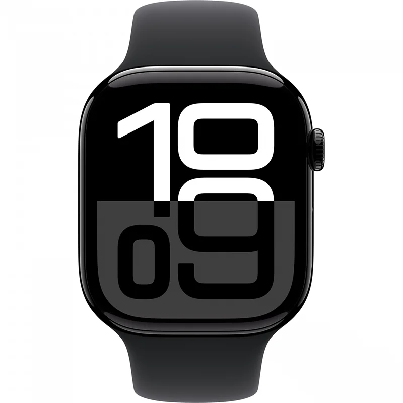 Apple Watch Series 10 GPS 42mm Jet Black Aluminium Case with Black Sport Band - S/M - Image 2