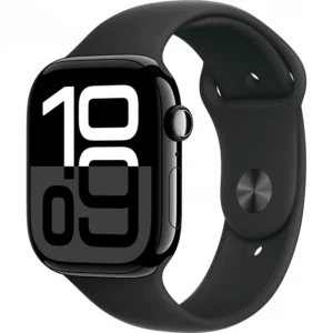 Apple Watch Series 10 GPS 42mm Jet Black Aluminum Case with Black Sport Band - M/L