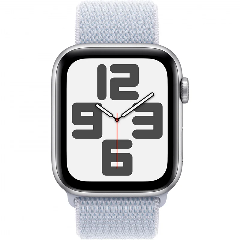 Apple Watch SE GPS 44mm Silver Aluminium Case with Blue Cloud Sport Loop - Image 3