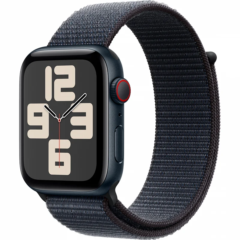 Apple Watch SE GPS + Cellular 44mm Midnight Aluminium Case with Ink Sport Loop - Image 2