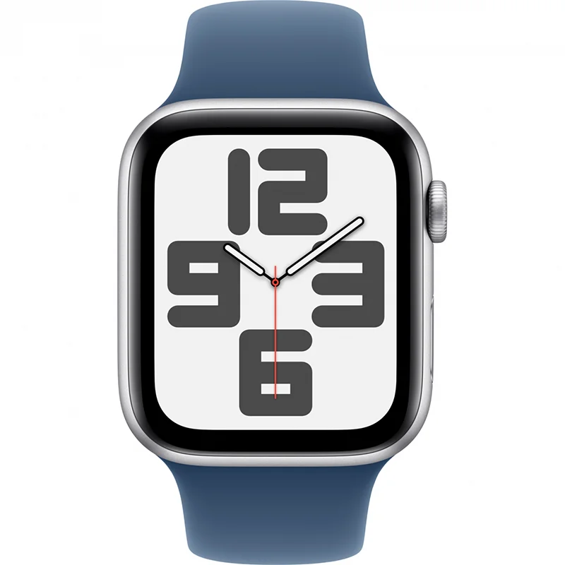 Apple Watch SE GPS + Cellular 44mm Silver Aluminium Case with Denim Sport Band - M/L - Image 2