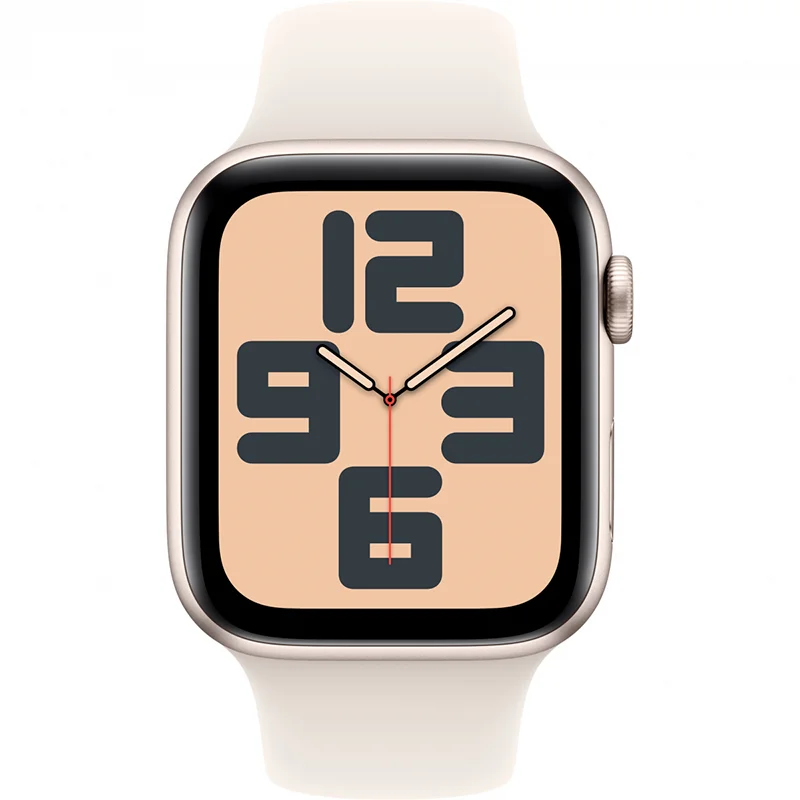 Apple Watch SE GPS + Cellular 44mm Starlight Aluminium Case with Starlight Sport Band - S/M - Image 2