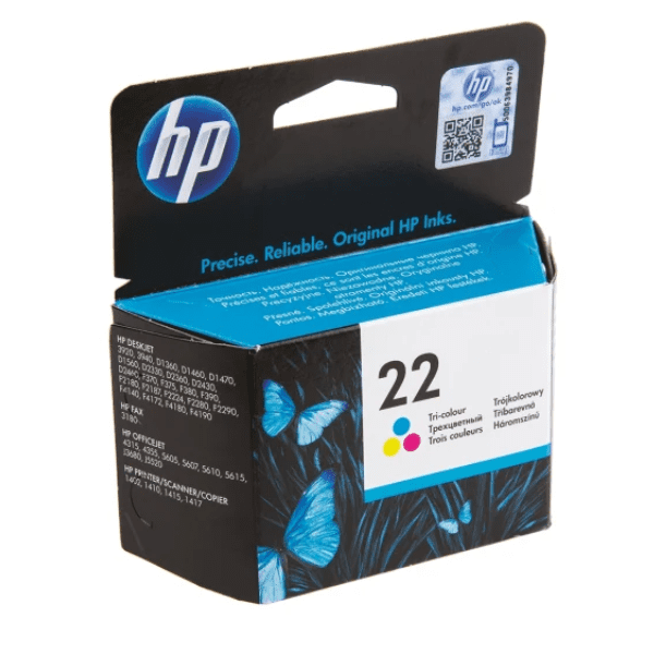 HP 22 Tri-colour Ink Cartridge Original C9352AE Single-pack - Image 2