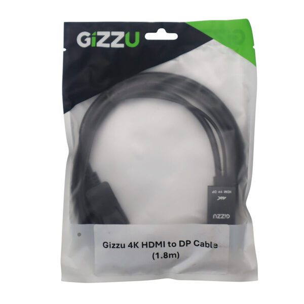 Gizzu 4K HDMI to DP Cable (1.8m) - Black - Image 4