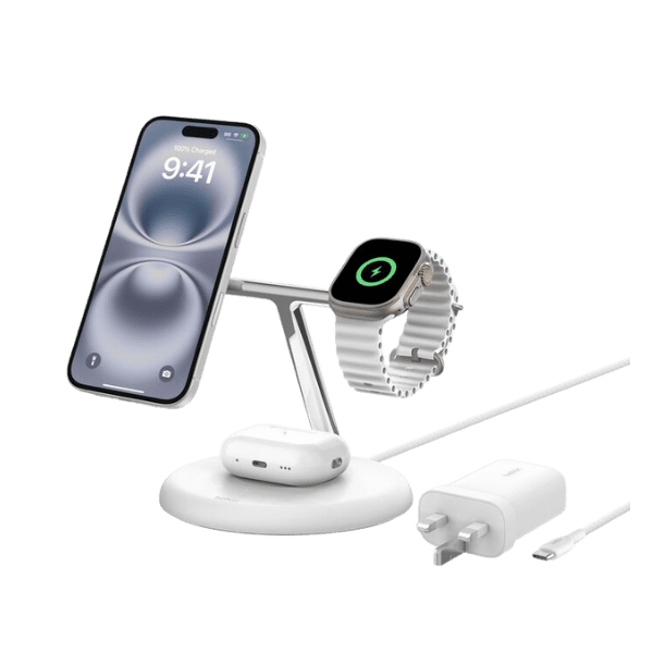 Belkin 3-in-1 Magnetic Wireless Charging Stand with Qi2 15W - Image 3