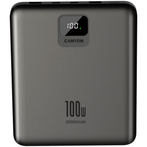 CANYON power bank PB-2008 LED FLAT 20000 mAh PD100W QC3.0 Dark Grey