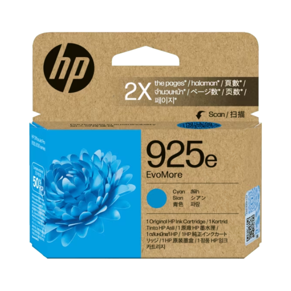 HP 925e EvoMore Cyan Printer Ink Cartridge Original