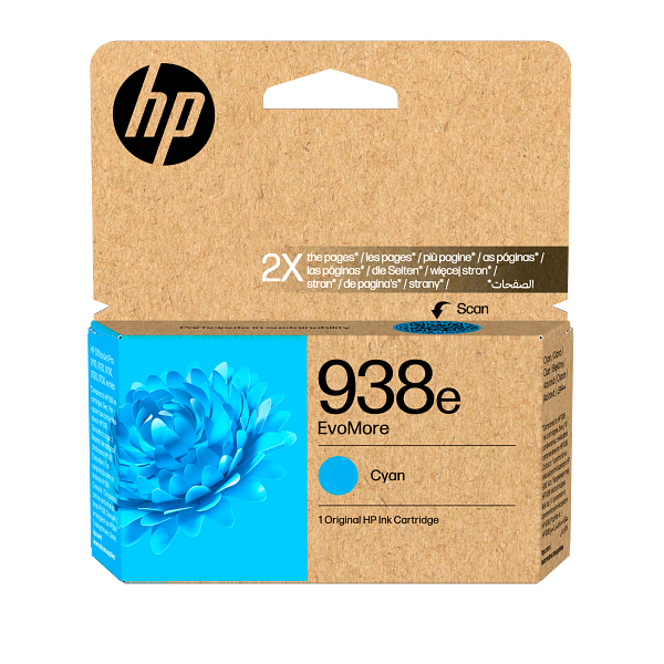 HP 938e EvoMore Cyan Original Ink Cartridge ~1,650 pages