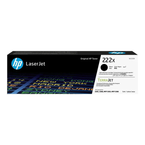 HP 222X High Yield Black Original LaserJet Toner Cartridge ~3,200 pages