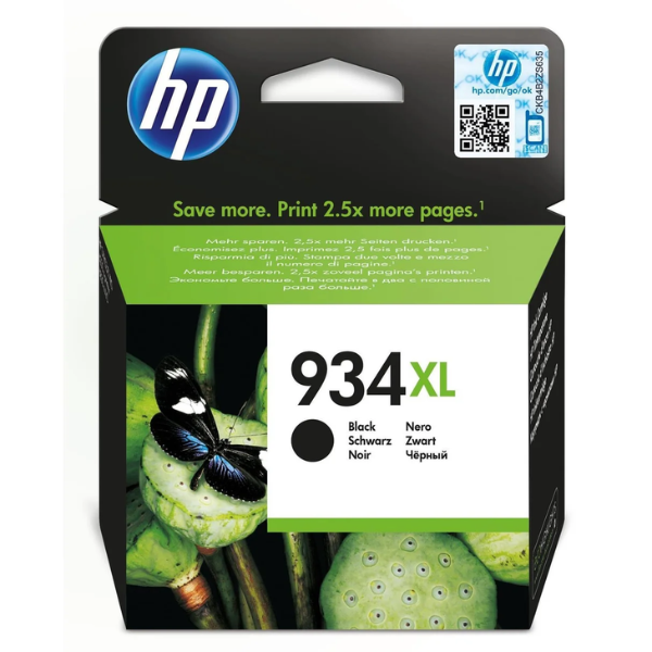 HP 934XL High Yield Black Original Ink Cartridge,~1,000 pages
