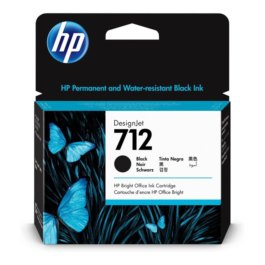 HP 712 DesignJet Black High Yield Printer Ink Cartridge Original 3ED71A Single-pack