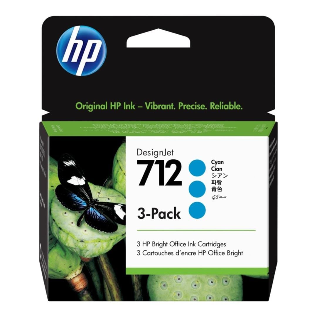 HP 712 DesignJet Cyan Ink Cartridge Original 3ED77A 3-pack