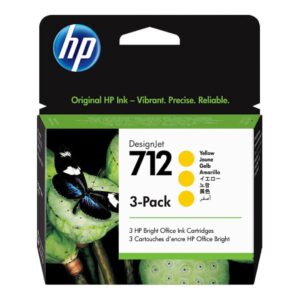 HP 712 DesignJet Yellow Ink Cartridge Original 3ED78A 3-pack
