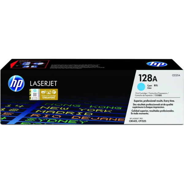 HP 128A Cyan Original LaserJet Toner Cartridge,1,300 pages