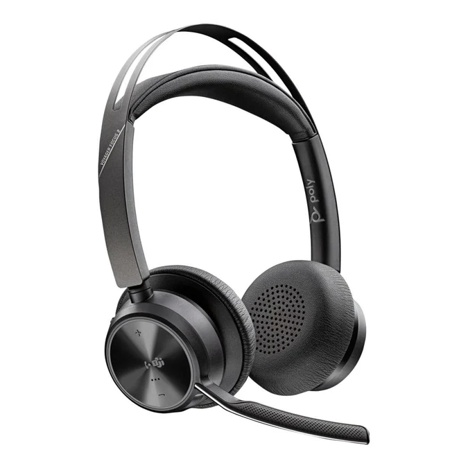 HP Poly Voyager Focus 2 Wireless Stereo Bluetooth Headset (9T9J6AA) – USB-C BT700 Dongle, Charge Stand & Advanced ANC