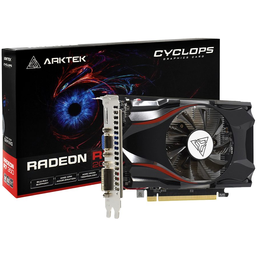 Arktek R7 350 4GB GDDR5 128Bit Full Size Single Fan