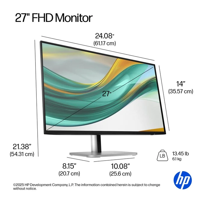 HP Series 5 Pro 527pf 27-inch FHD 120Hz 5ms IPS Monitor (B28F5AS) – Height Adjustable, 100% sRGB, HDMI & DisplayPort - Image 7