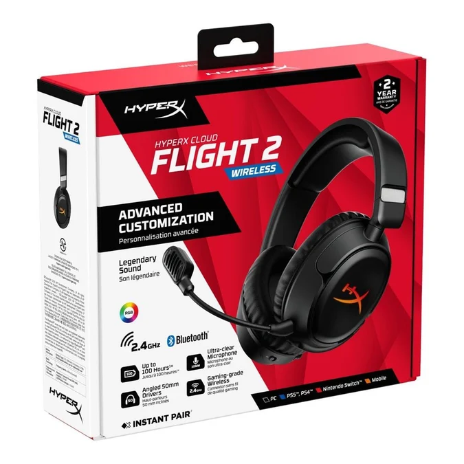 HP HyperX Cloud Flight 2 Wireless Headset Black Introstat Shop 