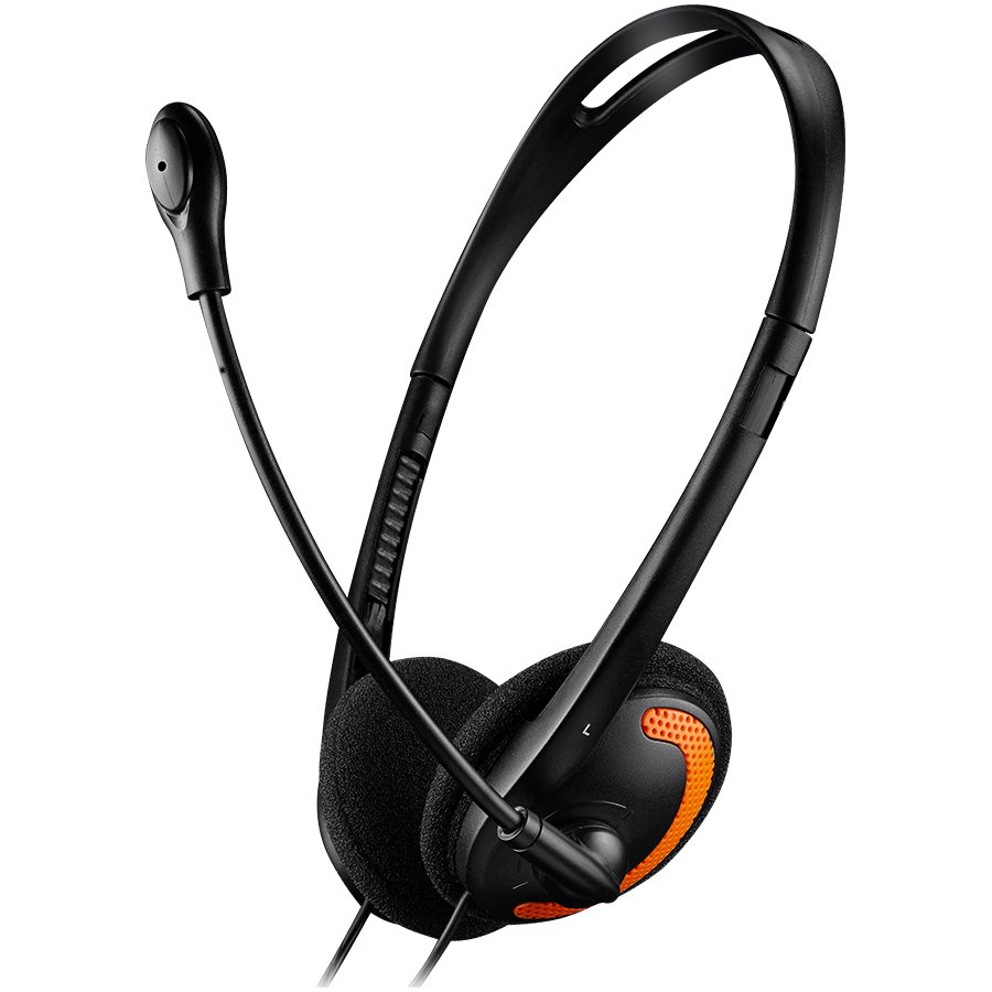 CANYON PC headset HS-01 PC Mic Flat 1.8m Black Orange