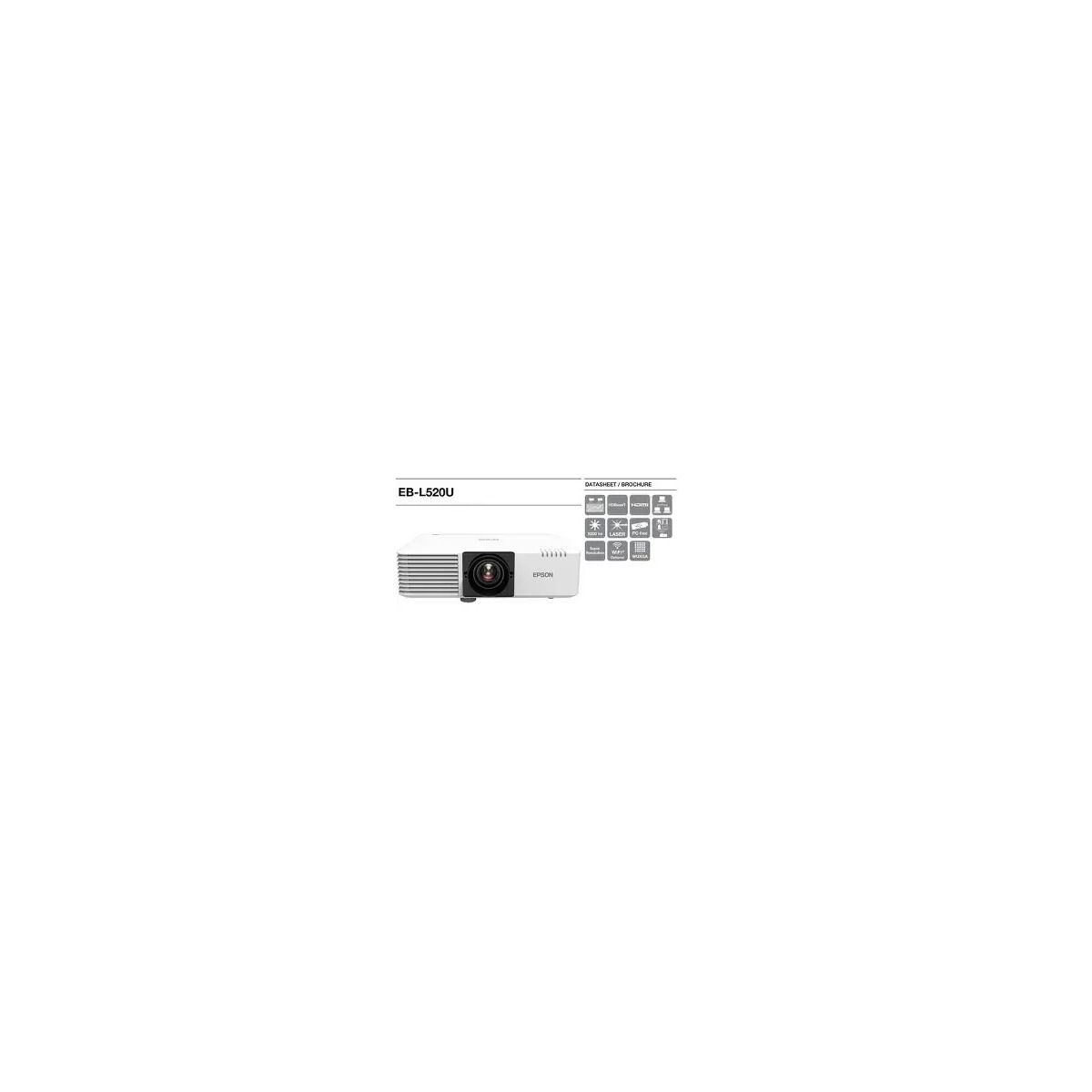 Epson 5200lm WUXGA 1920x1200 16:10 Laser 2USB 2VGA 2HDMI RS-232C LAN WiFiOptional MiracastOptional NoBag White Install