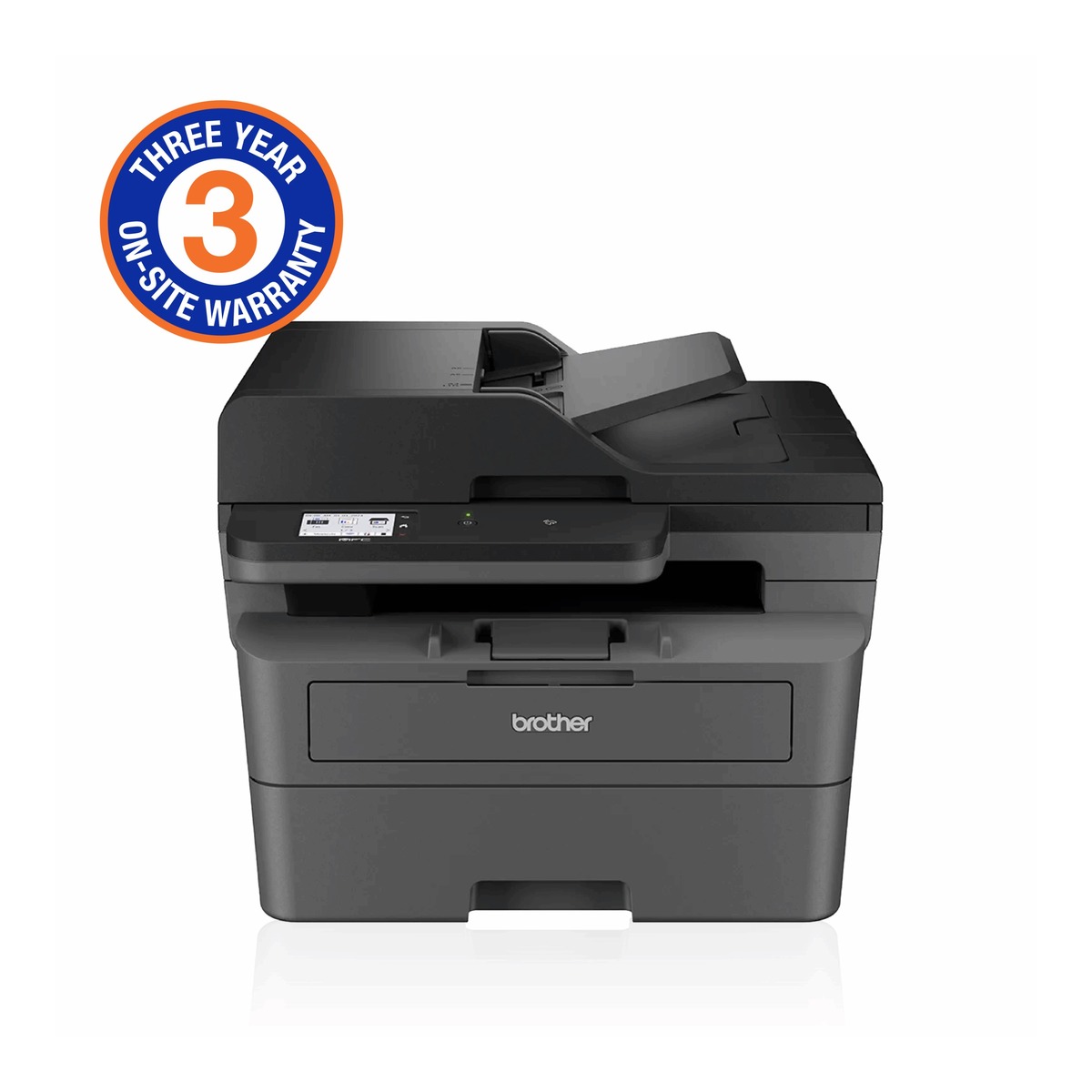 Brother Mid-Range Mono Laser MFC with Duplex printing and wired and wireless printing capabilities (3YR onsite)