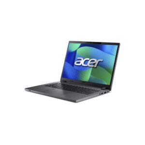Acer TravelMateTMP214-55T-G2-TCO-79NZ 14" WUXGA IPS SlimBezel Touch Intel Core 7 processor 150U LTE 16 GB DDR5 512GB PCIe NVMe SSD Micro SD card reader WIFI6E+BT FPR FHD IR camera 53Wh Li-ion battery 65W TypeC Smart Card Reader Windows 11 Pro 3 Years On Site Steel Gray