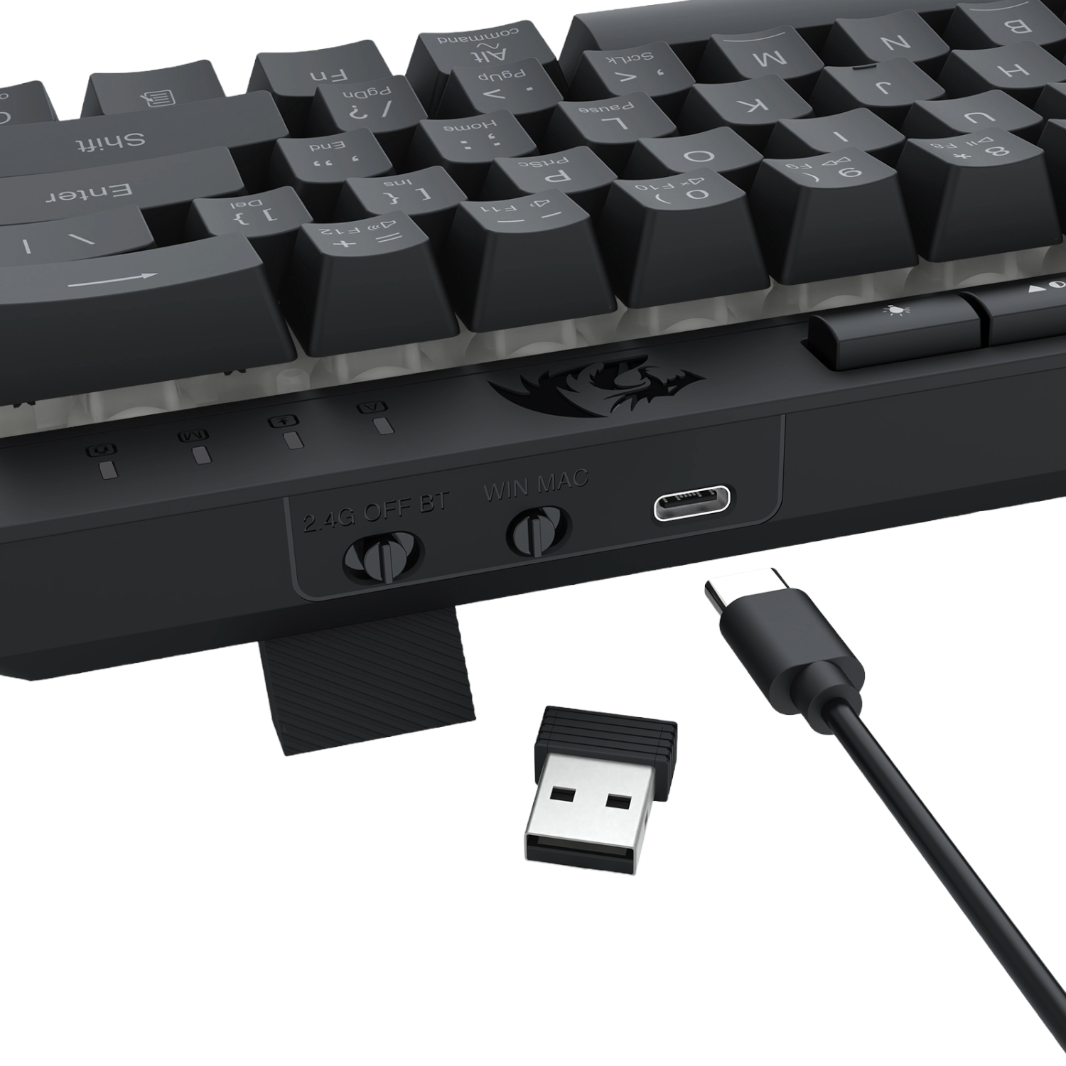 Redragon SHIVA K522 PRO RGB Wireless Gaming Keyboard- Black - Image 8