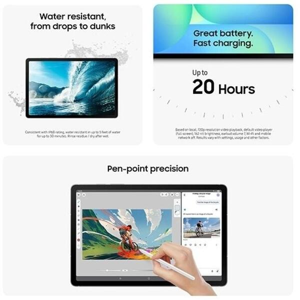 Samsung Galaxy Tab S10 FE 10.9" WUXGA+ WiFi 8GB RAM 128GB storage Android Tablet - Blue - Image 3